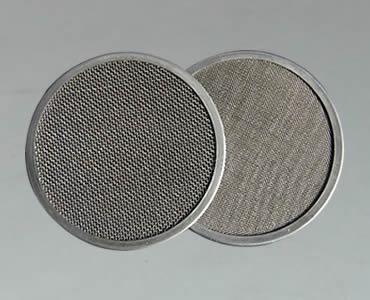 One filter disc made of woven Aluminum mesh cloth and one disc made of SS wire mesh, with aluminum framed edge.