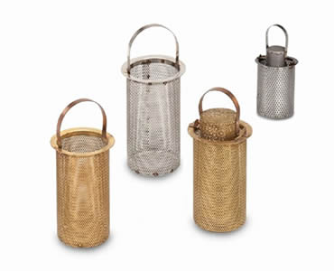 Four basket filters made of SS mesh and copper mesh.
