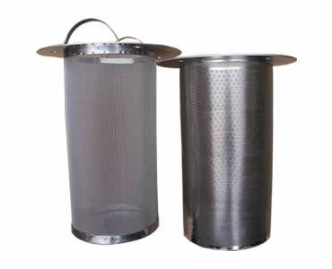 Basket filter with two handles and the two layers can be separated.